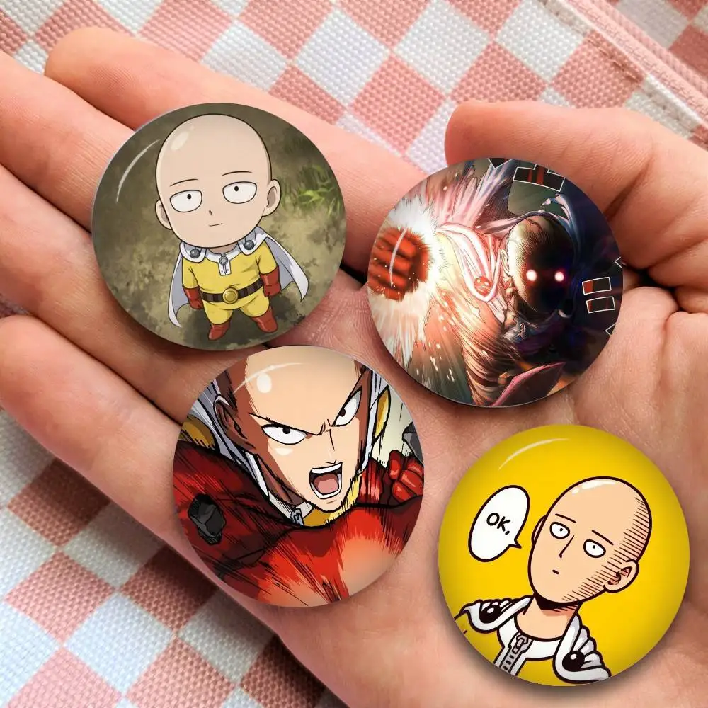 Funny O-One P-Punch Man Anime Badges Button Pin Bright Printed Icon Gift For Friends Badge Collar Brooch Lapel Pin Metal