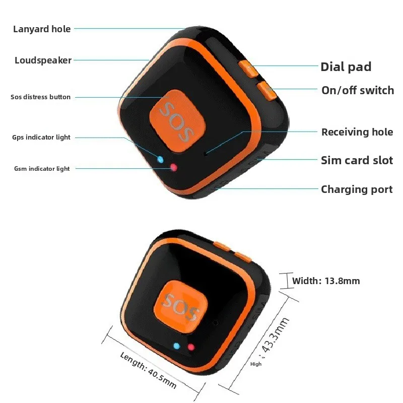 Elderly Children Pendant Locator GPS Tracking, Anti Loss Positioning for The Elderly, Anti Loss Device for The Elderly