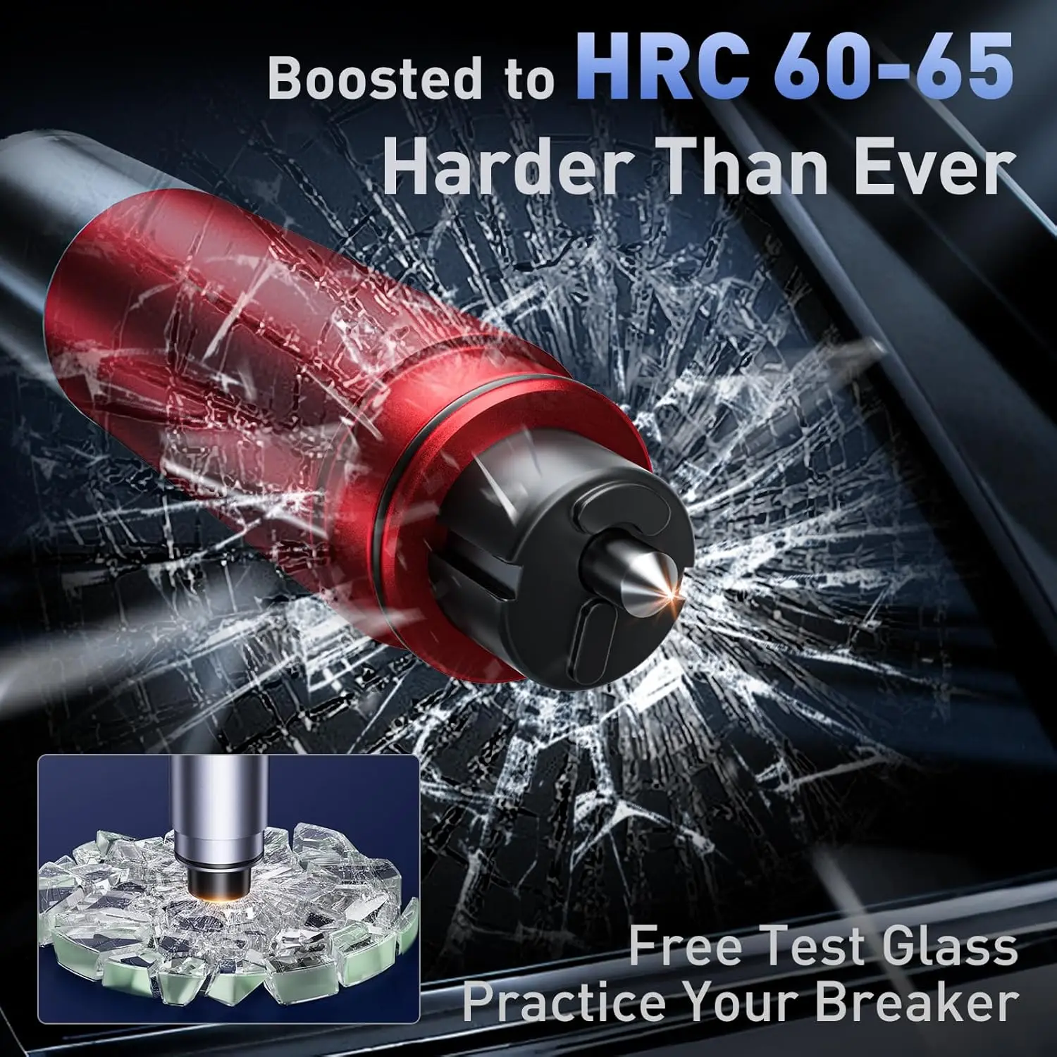 Emergency Car Window Breaker Tool, 2 in 1 Life Hammer car Escape Tool, Window Breaker Seatbelt Cutter Glass Cutter