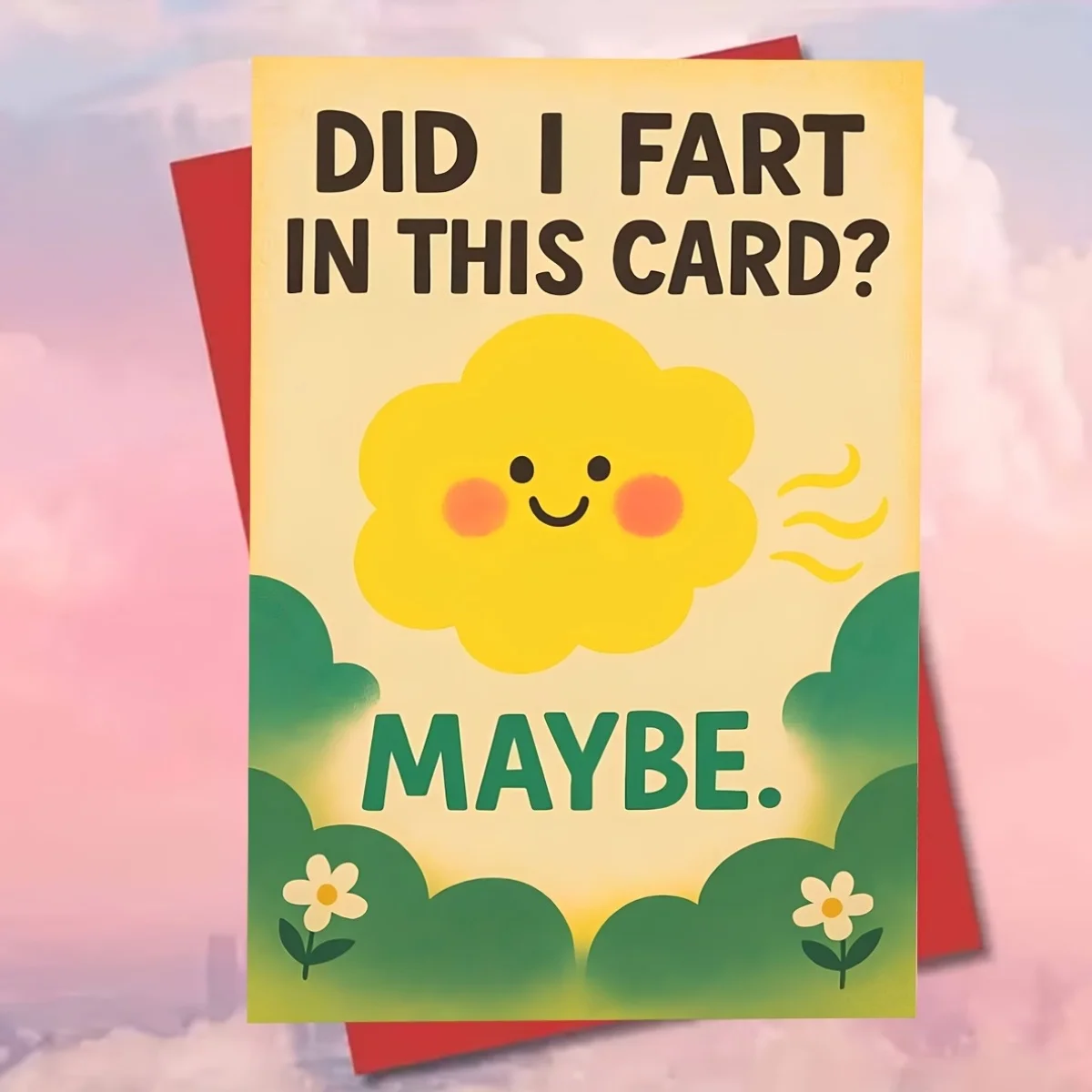 1pc Cute Birthday Card with Humorous Message 