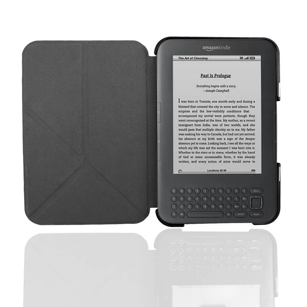 Lightweight Stand Case For Kindle Keyboard 3rd Gen Leather Cover Reader Kindle3 Kindle D00901 Flip Folio Magnetic Closure