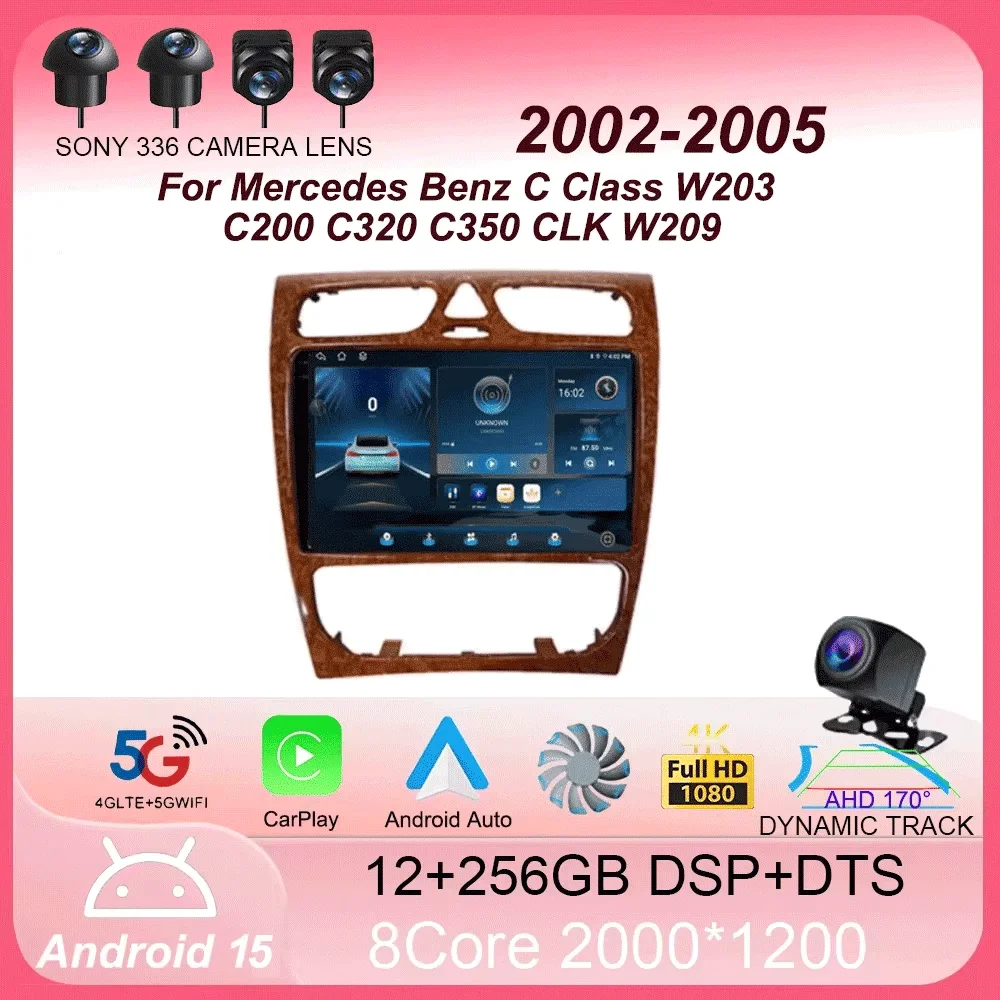 

Car Radio Android 16 For Mercedes Benz C Class W203 C200 C320 C350 CLK W209 2002 - 2005 Car Stereo Multimedia Player NO DVD