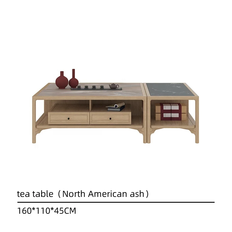 Mesa de centro de escritorio de mármol para el hogar chino, mesa de centro con función de almacenamiento