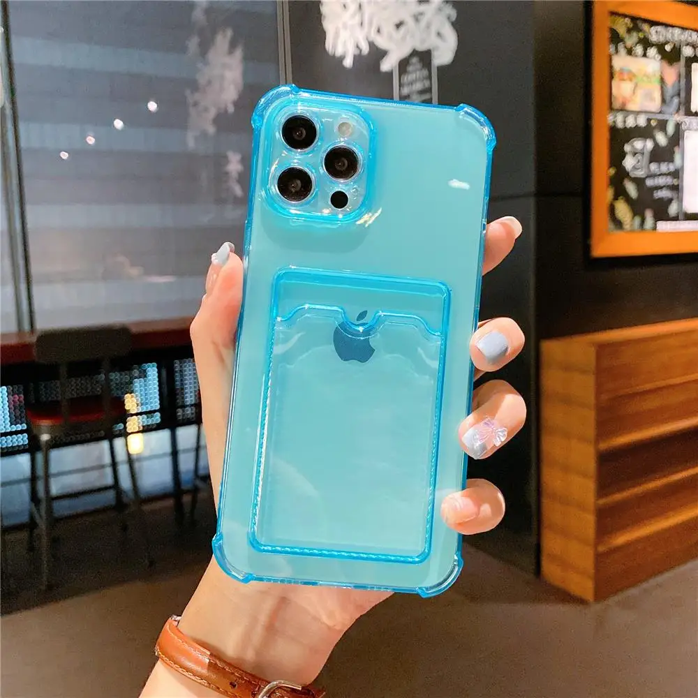 Transparente Kartensteckplatz-Taschenhalter-Hülle für iPhone 13 11 12 14 15 Pro Max Mini X XS XR SE 7 8 Plus Klare, stoßfeste Brieftaschenhülle – Detail 13
