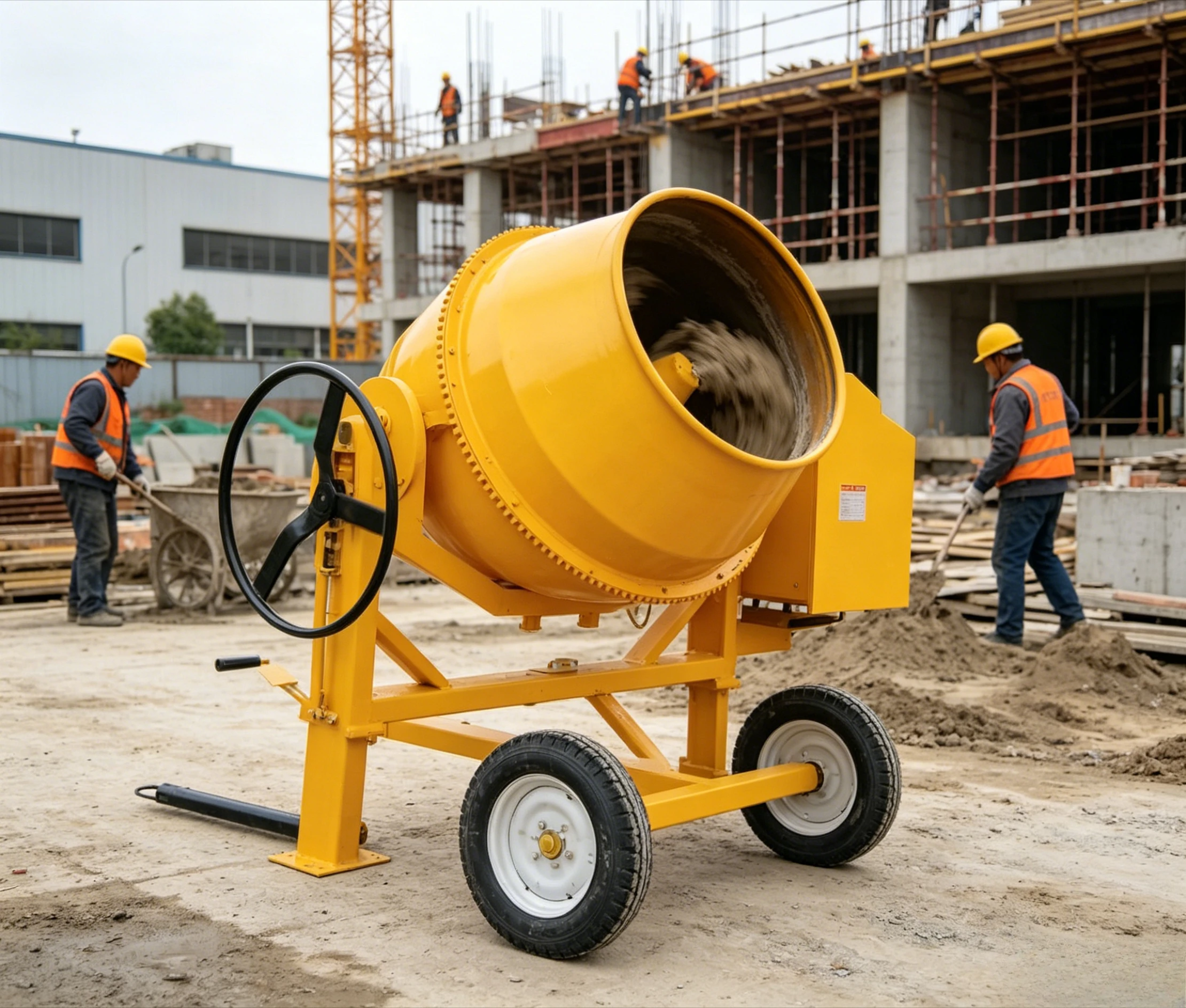 

YG Customized Diesel Engine/Electric Motor Portable Mini Concrete Drum Mixer with 260L,300L,350L,400L,500L Charging Capacity