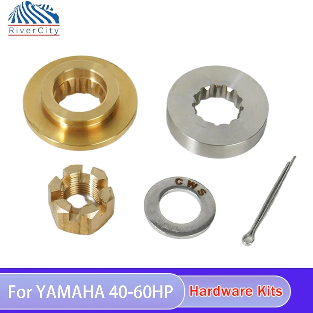 

River City Boat Propeller Hardware Kits fit Yamaha 40HP 60HP Outboard Motos Thrust Washer/Spacer/Washer/Nut/Cotter Pin Included