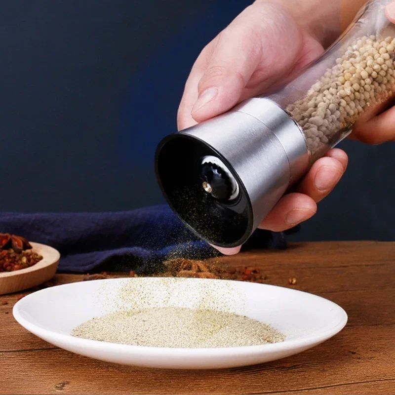 Kitchen Grinders Salt and Pepper Refillable Stainless Steel Spice Grinder Pepper Shakers Adjustable Coarseness Mills Gadgets