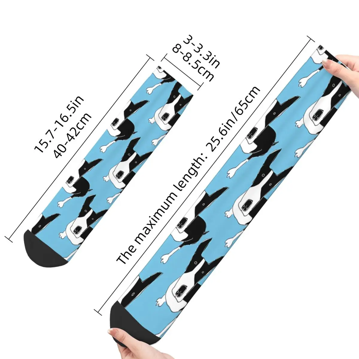 Retro Novelty Men's Socks Bull Terrier Pet Dog Unisex Hip Hop Seamless Printed Happy Crew Sock Gift