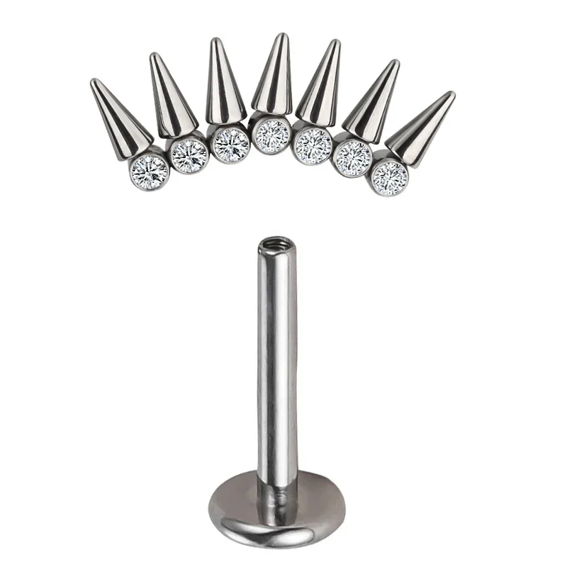 Titanium Spike Mushroom Tear Drop Ear Studs