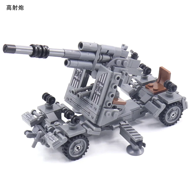 88mm AntiAircraft Gun Tank War Military City Vehicle Car Building Blocks Klasyczny model Klocki Zestawy Zabawki