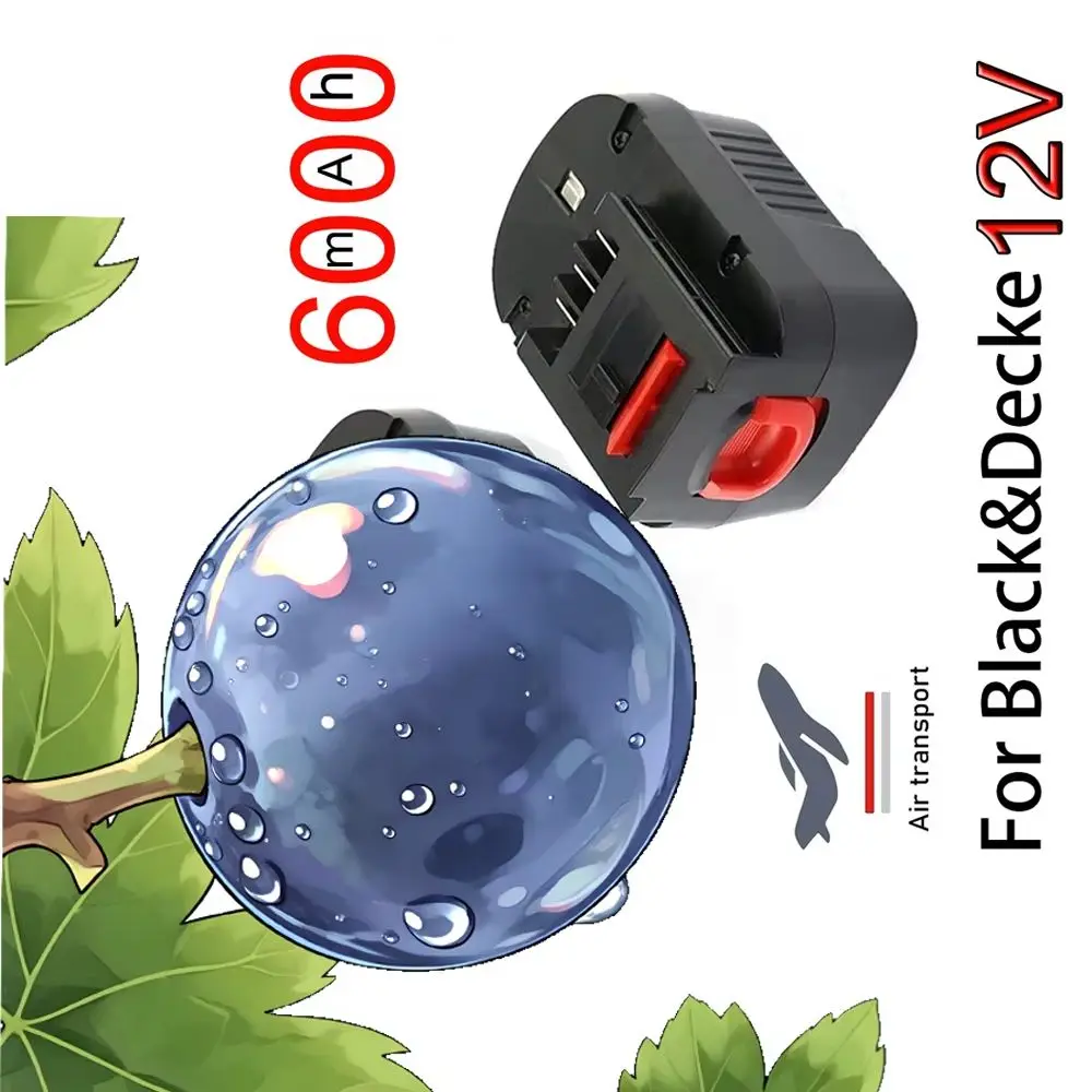 

Аккумулятор для инструментов 12В 6000мАч для Black&Decker A12 A12EX FSB12 FS120B A1712 HP12K HP12, Ni-MH сменный аккумулятор для дрели