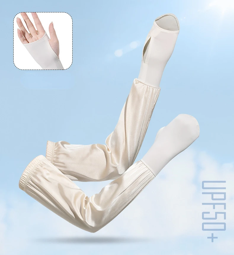 Summer Women's Driving Sunscreen Ice Silk Chiffon Loose Sleeves UV Protection Outdoor Sports Bicycle Arm Protection Long Gloves