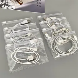 StoBag 100pcs Frosted Transparent PVC Cable Storage Jewelry Packaging Bags Ziplock Zipper Small Sealed Portable Reusable Pouches