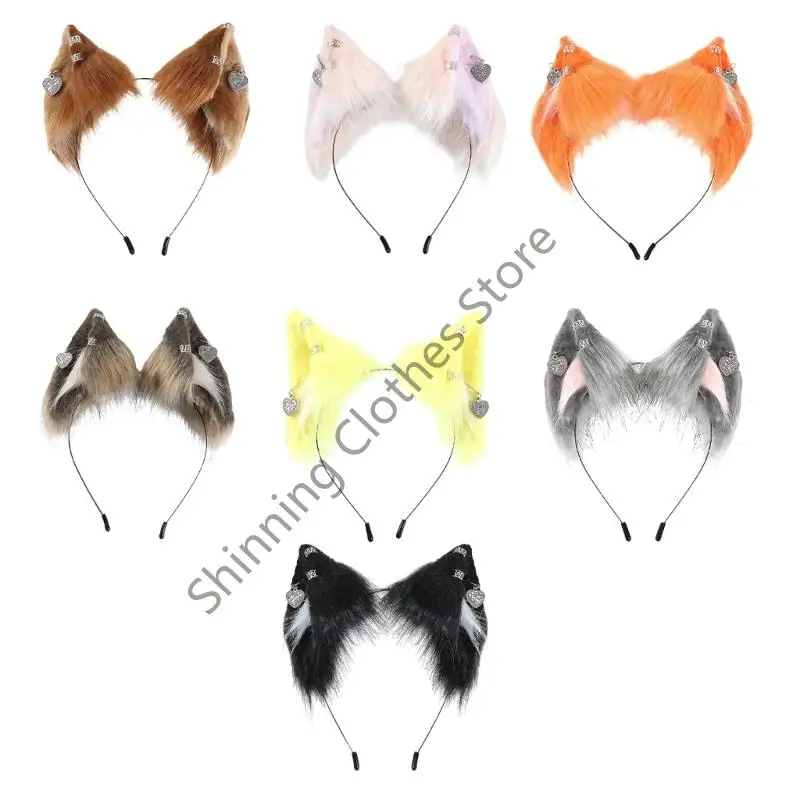 

M68A Soft Plush Animal Ear Hair Band Lightweight Design Cosplay Accessory Costume Event