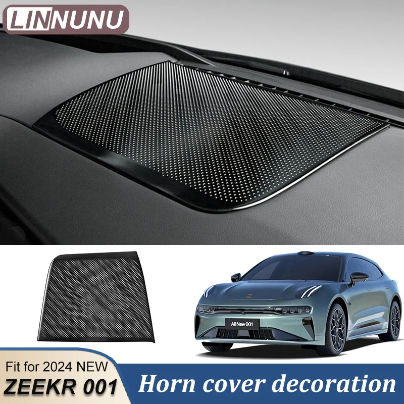 LINNUNU Loudspeaker Cover Car Audio Fit for ZEEKR 001 2024 NEW Metal Horn Protection Covers Auto Decor Suite kit Accessories