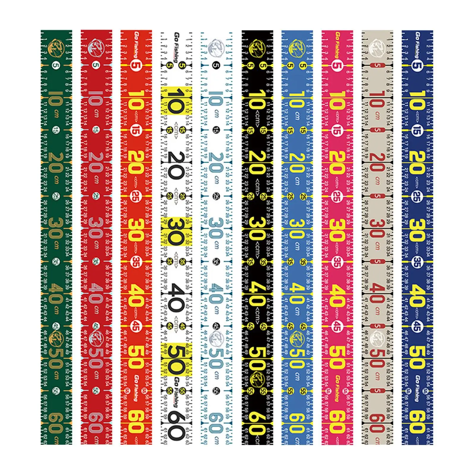 Régua de pesca dobrável portátil multiuso com escala de medição precisa