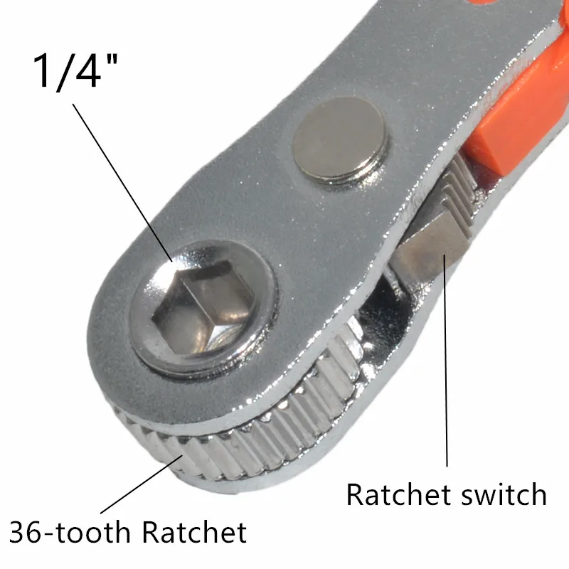 1 Set Hexagon Ratchet Spanner with Screwdriver Bit: The Perfect Household Handle Repair Wrench for Car and Vehicle Maintenance