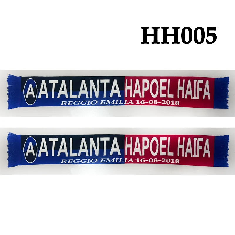 125*20 cm Size Haifa Hapoel FC Atalanta Scarf for Fans Double-faced Knitted HH005