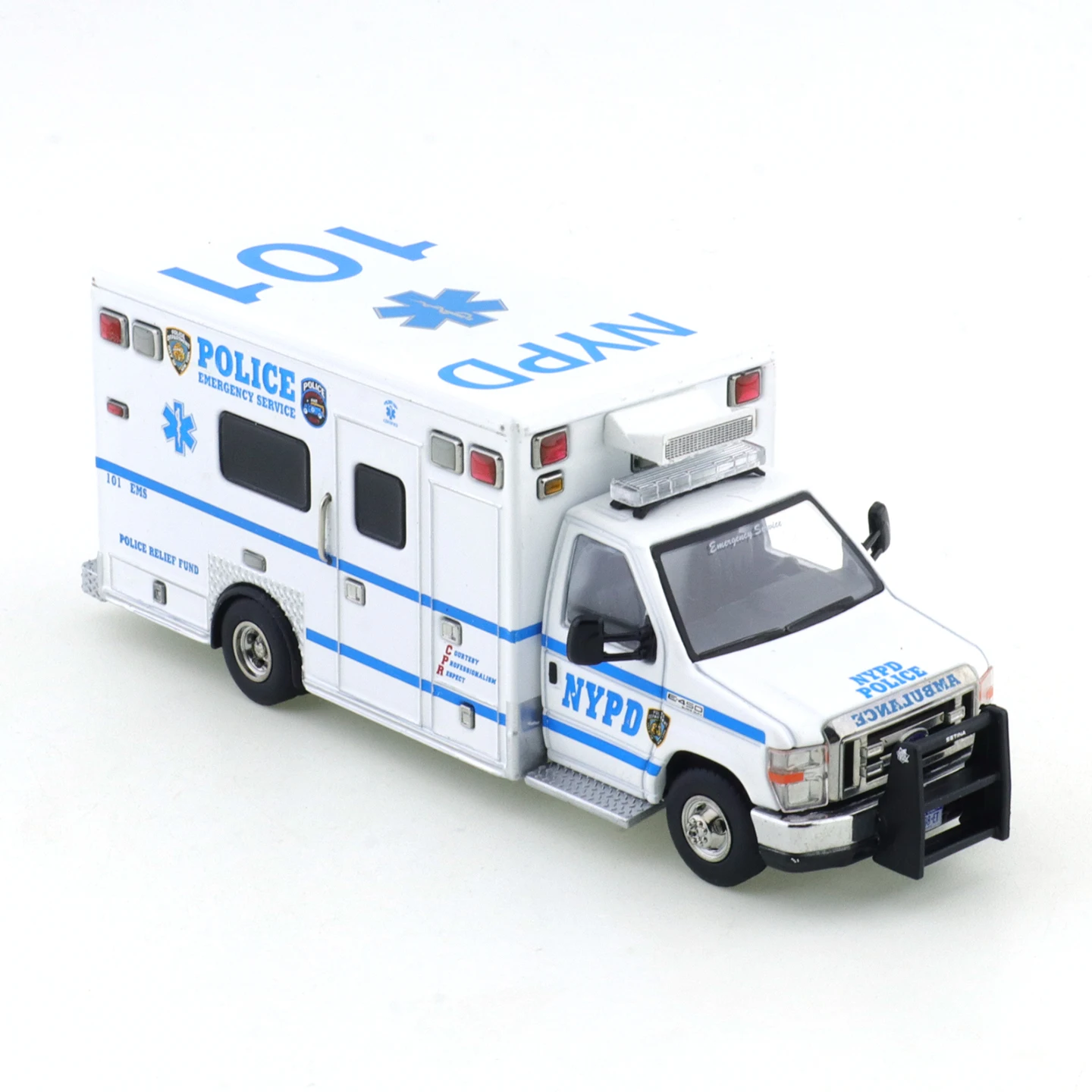 596 1:64 Ford NYPD Krankenwagen-Modell Simulation 2013 Explorer Automodell Sammlerstück Ausstellungsstück – Detail 4