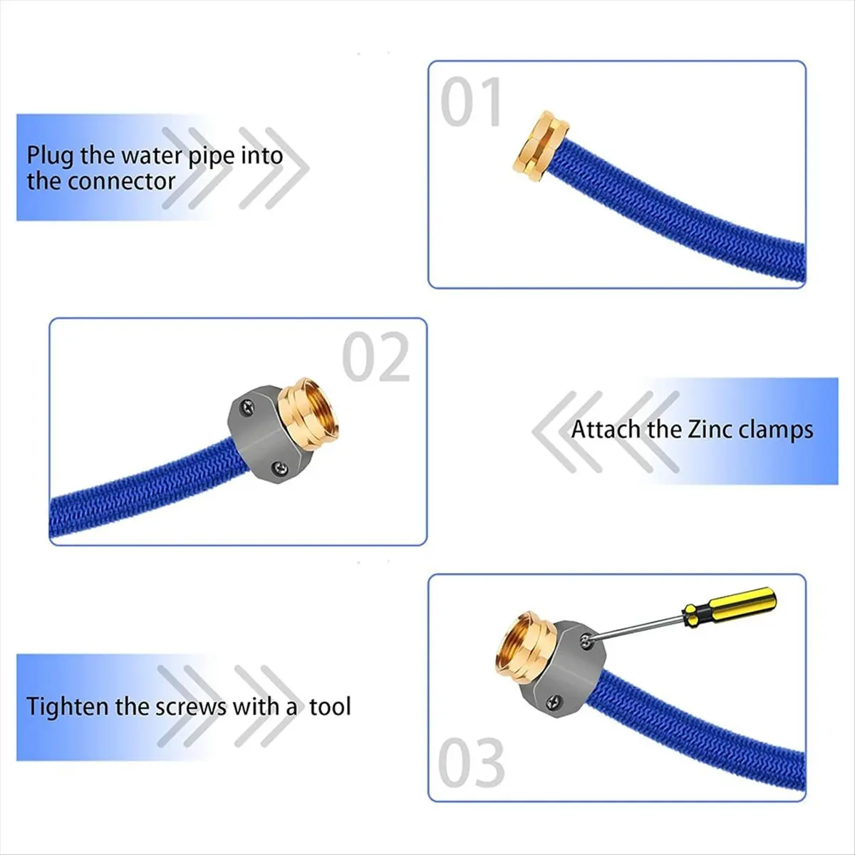 NEW 2set Garden Hose Repair Kit, Male and Female Hose End, Suitable for 3/4 Inch and 5/8 Inch Garden Hoses