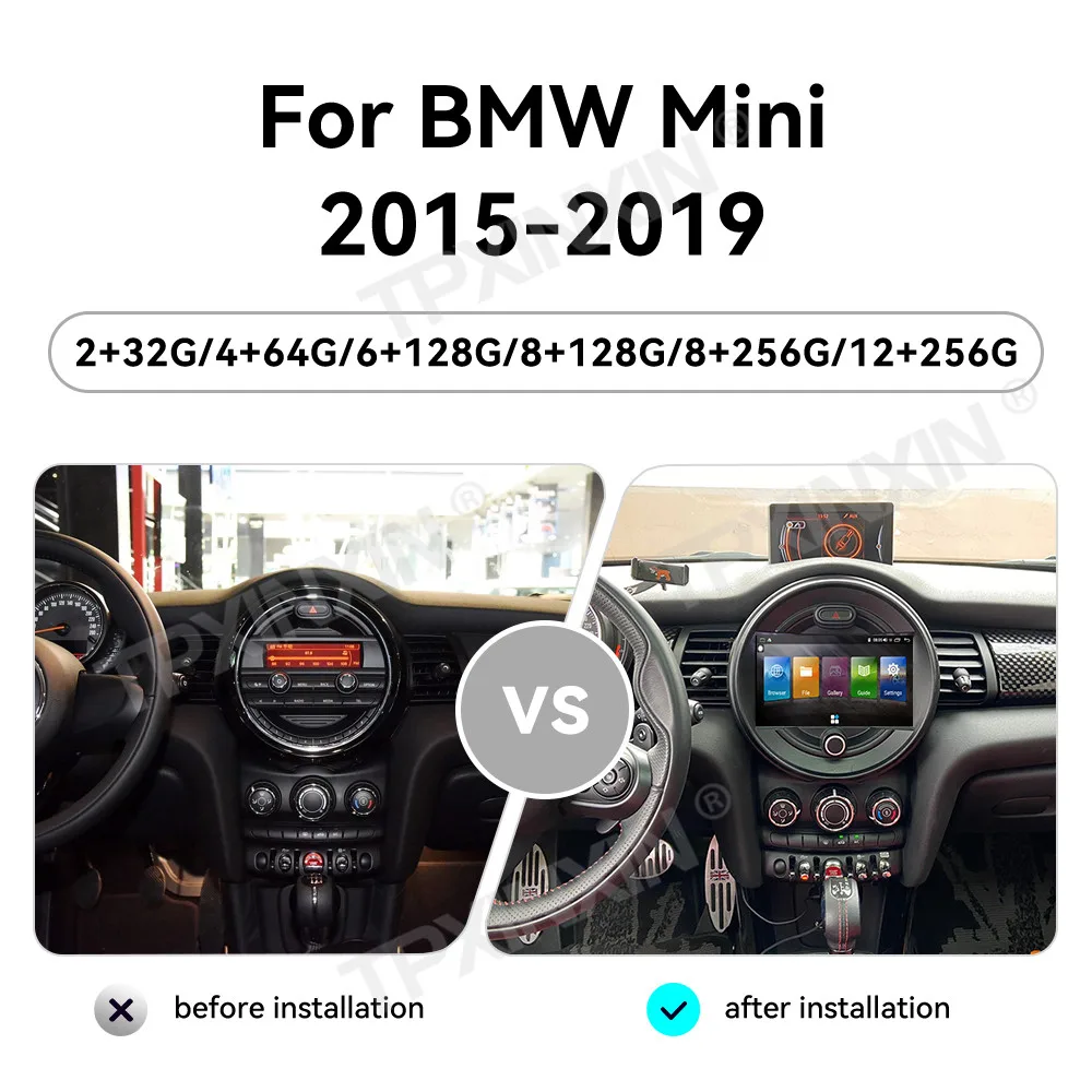 For BMW Mini 2015 2016 2017 2018 2019 Android Auto Carplay Car Radio Automotive Multimedia Stereo Player GPS Navigatio Head Unit
