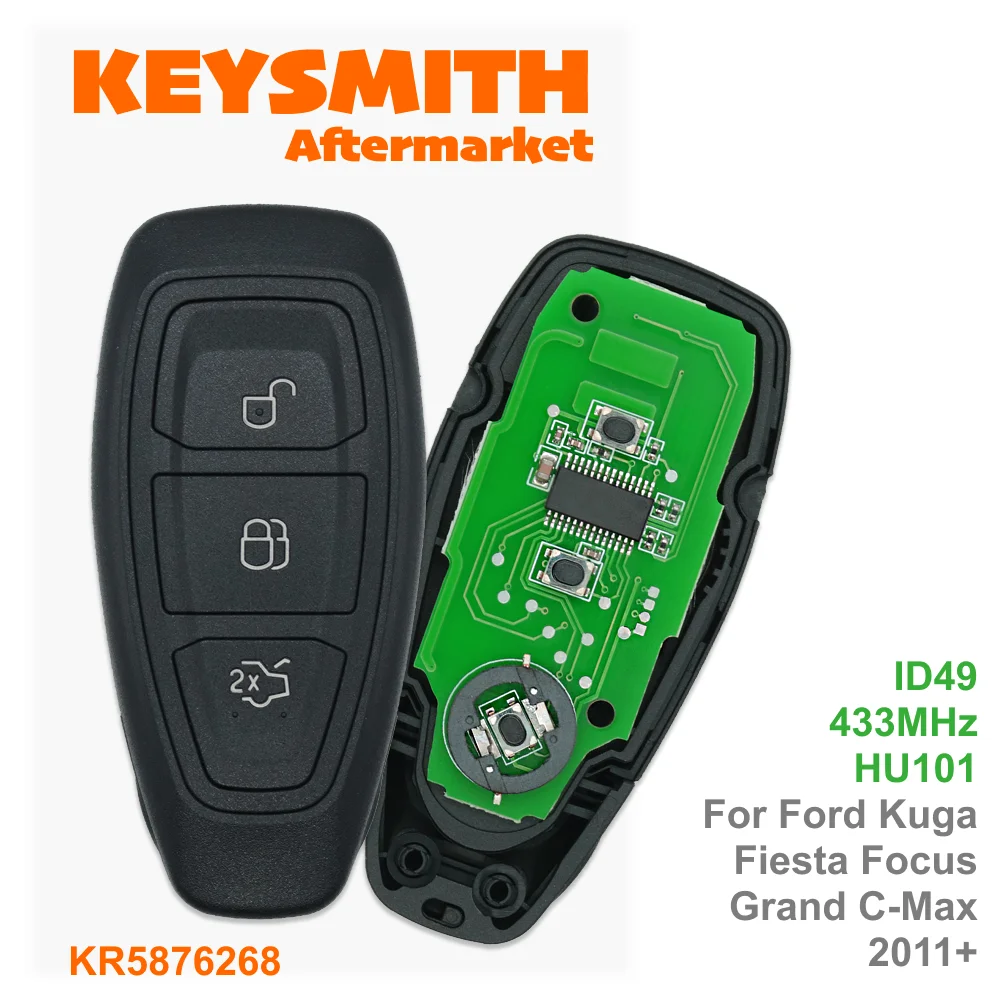 KEYSMITH KR5876268 ID49 Chip 433MHz Remote Control Smart Car Key For Ford Focus C-Max Focus Kuga Fiesta 2011+ Not Fit Puma