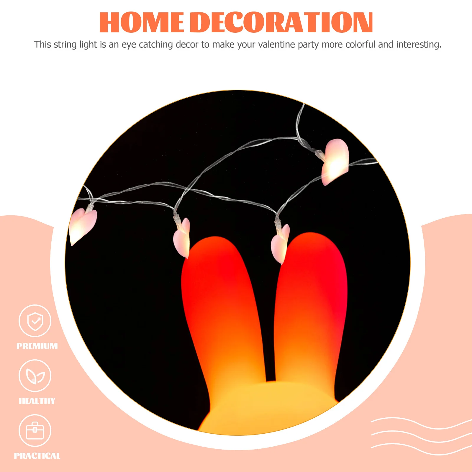 

3 Meter Heart LED Fairy Light Soft Glow String Lights for Home Bedroom Living Room Valentine Party Decorative Illumination
