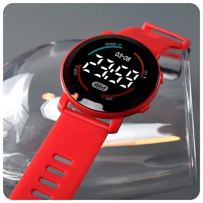 Crianças relógios luminosos à prova dwaterproof água esporte crianças relógio pulseira de silicone led digital relógio de pulso eletrônico para meninos gril reloj niño