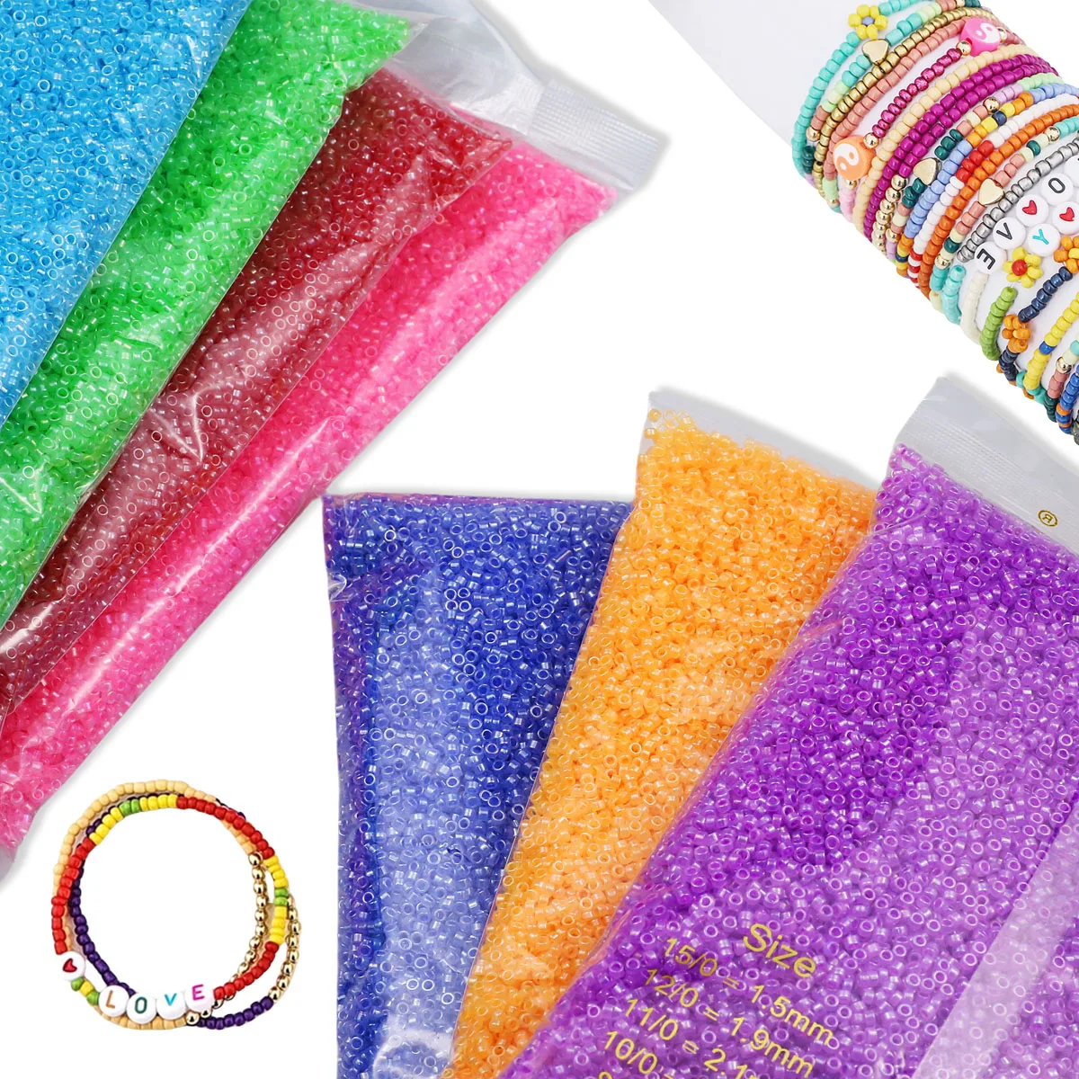 2,5mm Glasperlen für Stickerei 450g pro Packung Handgefertigte DIY Schmuckherstellungsperlen Lose Perlen Armband-Zubehör – Detail 4