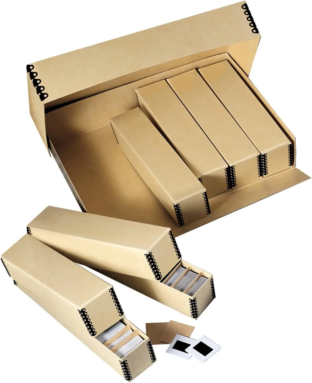 

Archival Slide Storage Box 15.5x11.5x3" Holds 840 Films 6 Inner Cases Tan