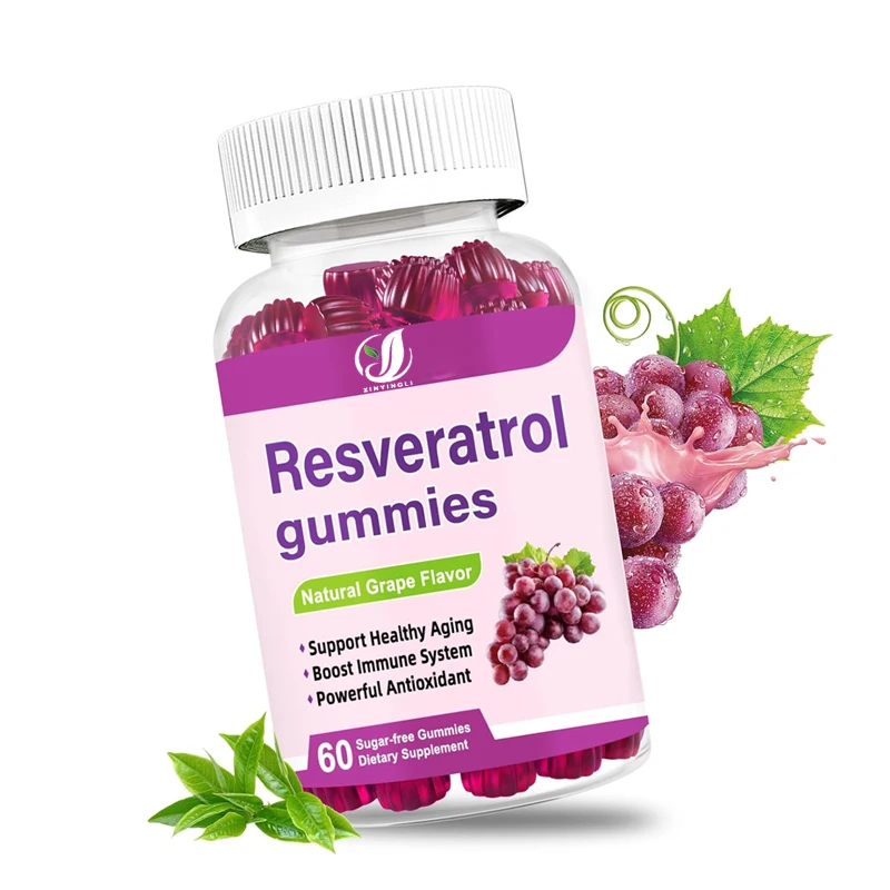 

Resveratrol gummies, containing quercetin, Coq 10, Vitamin C, antioxidant, anti-aging, 60 gummies