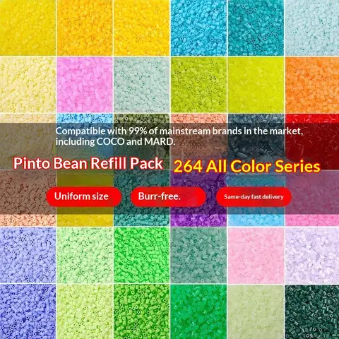 MARD 2.6mm mini fuse beads refill pack with 1000 pieces, DIY handmade 3D puzzle craft beads, matching bead template boards