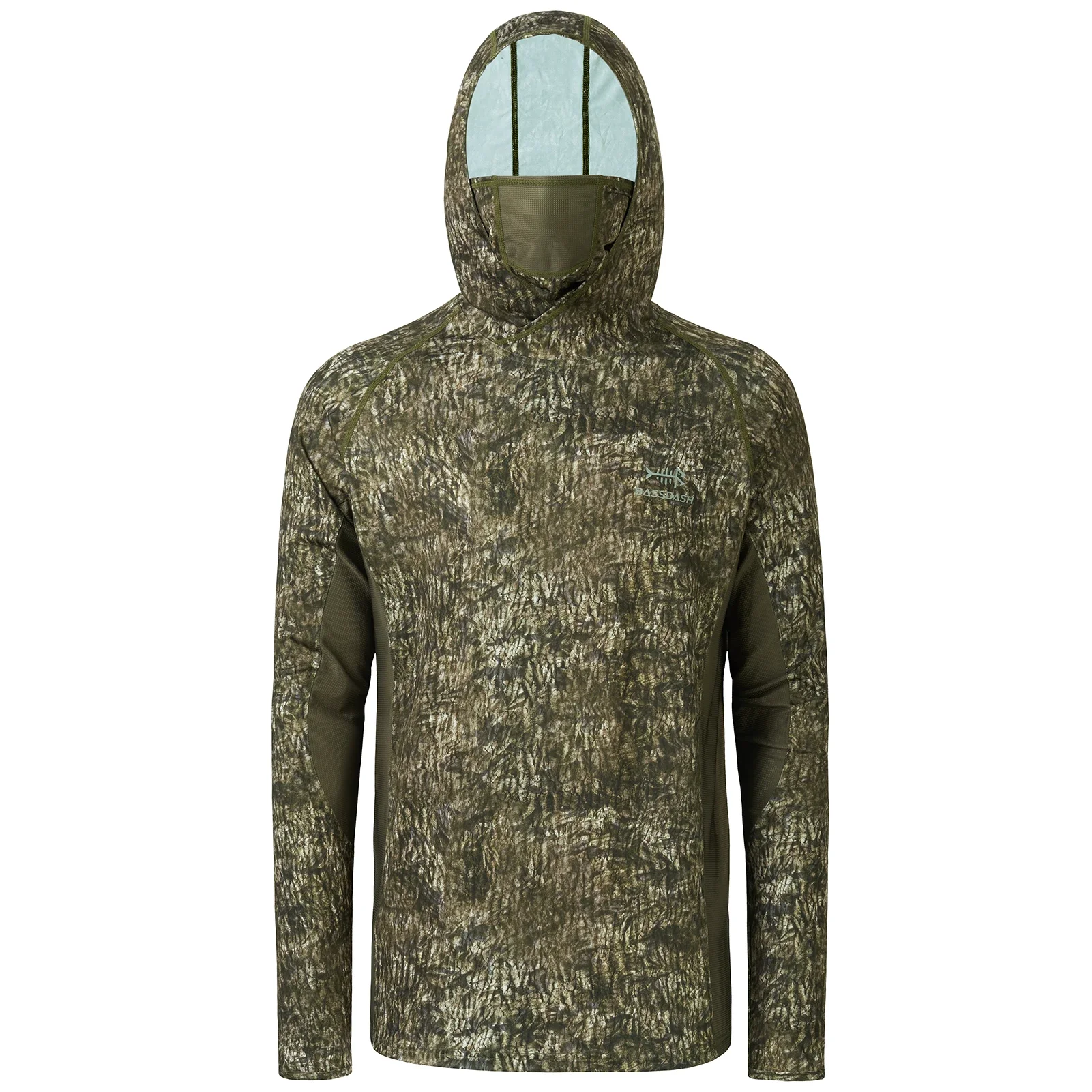 Bassdash UPF 50+ Herren-Jagdhemden mit Maske, langärmliger Camo-Angel-Hoodie – Detail 12