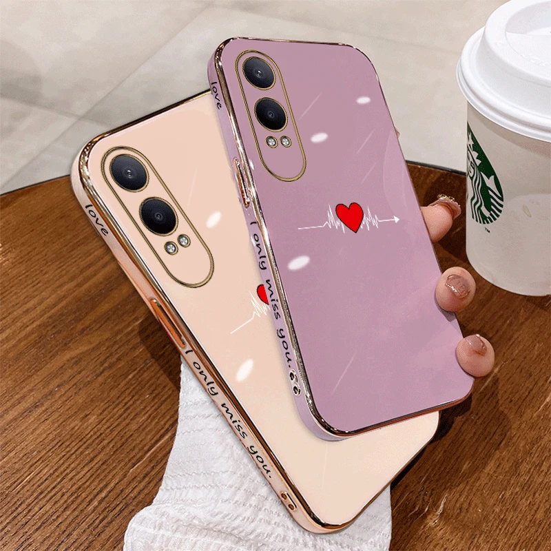 K12X Beating Heart Luxury New Plating Phone Case For OPPO K12X A3Pro A2 K11 A2M K9 A60 K12 A98 K11X A79 A1 A2Pro Back Cover