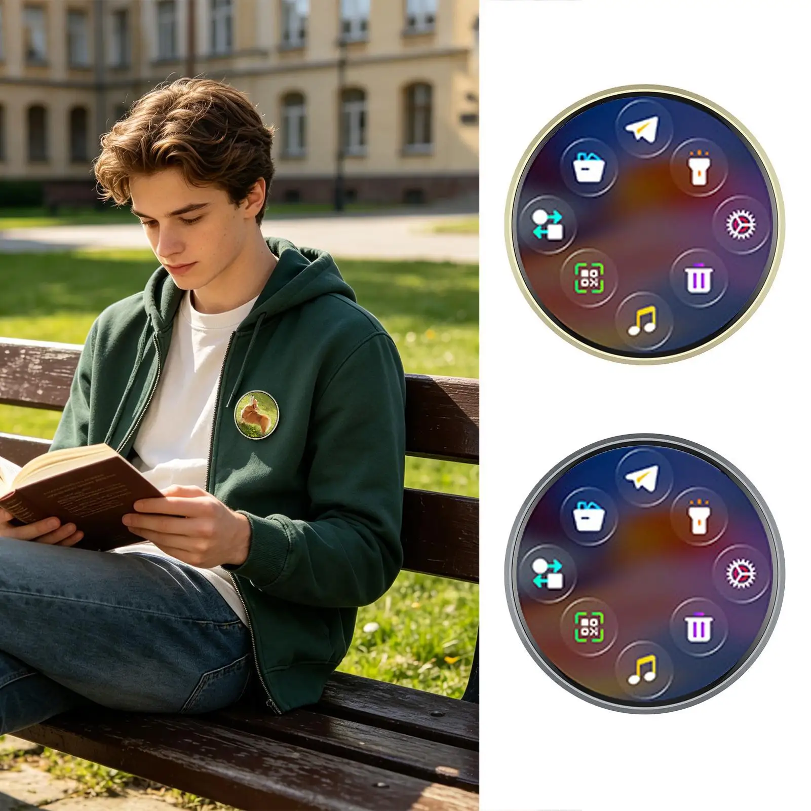 

Digital Badge 1.85-Inch Screen Anime Photo Display Digital Badge Photo Video for Collectors Fans Kids Teens Adults Themed Party