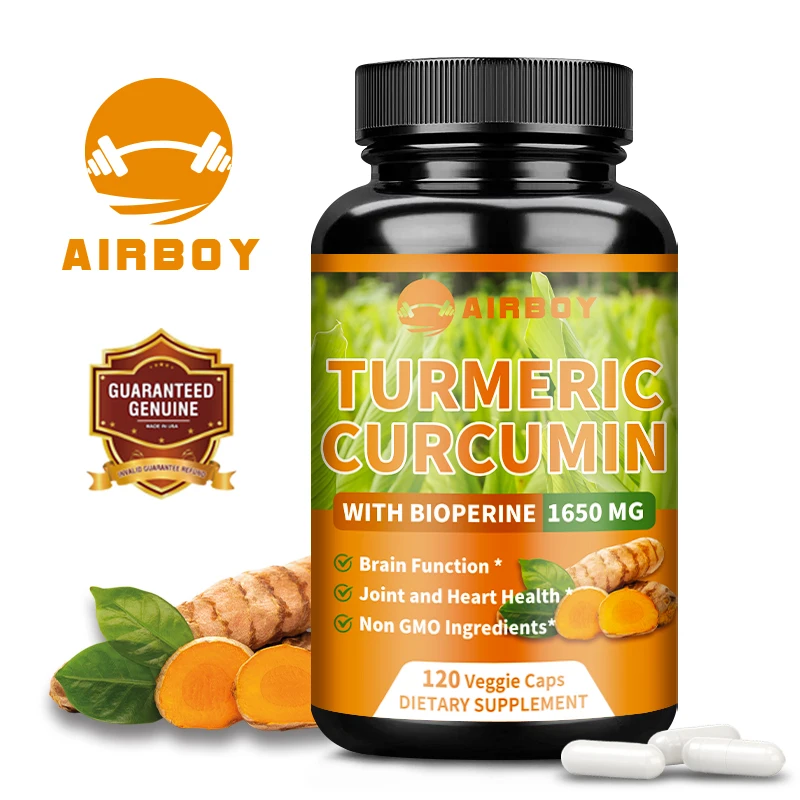 Turmeric Curcumin with Bioperine - Supports Brain, Joint and Muscle Health, Improves Mobility, Improve Cognitive Function