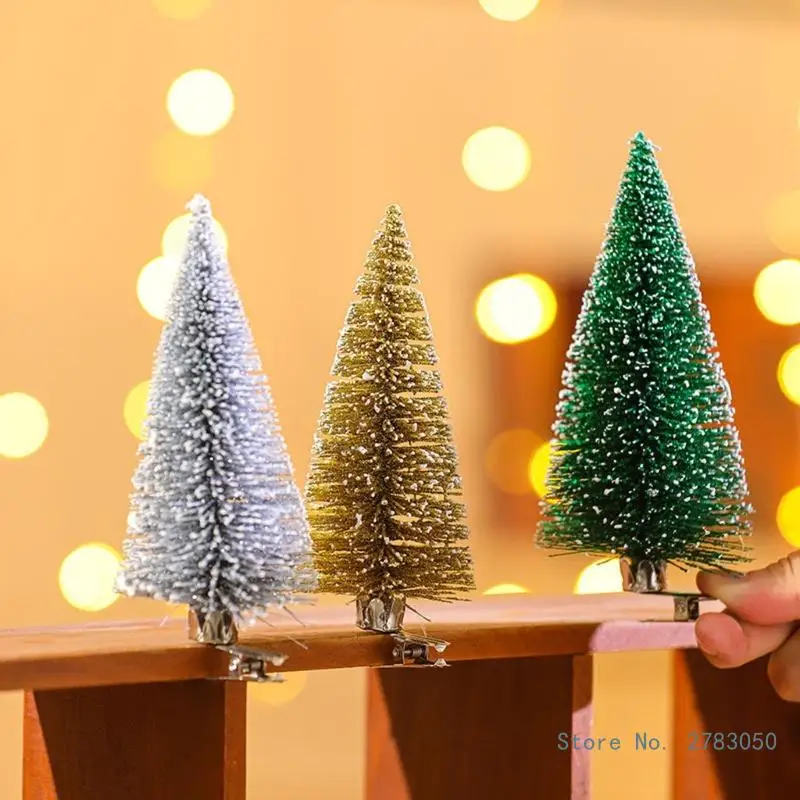 Mini Christmas Tree 9/13/16cm Small Pine Tree with Clip for Christmas Holiday Party Home Tabletop Tree Decorations