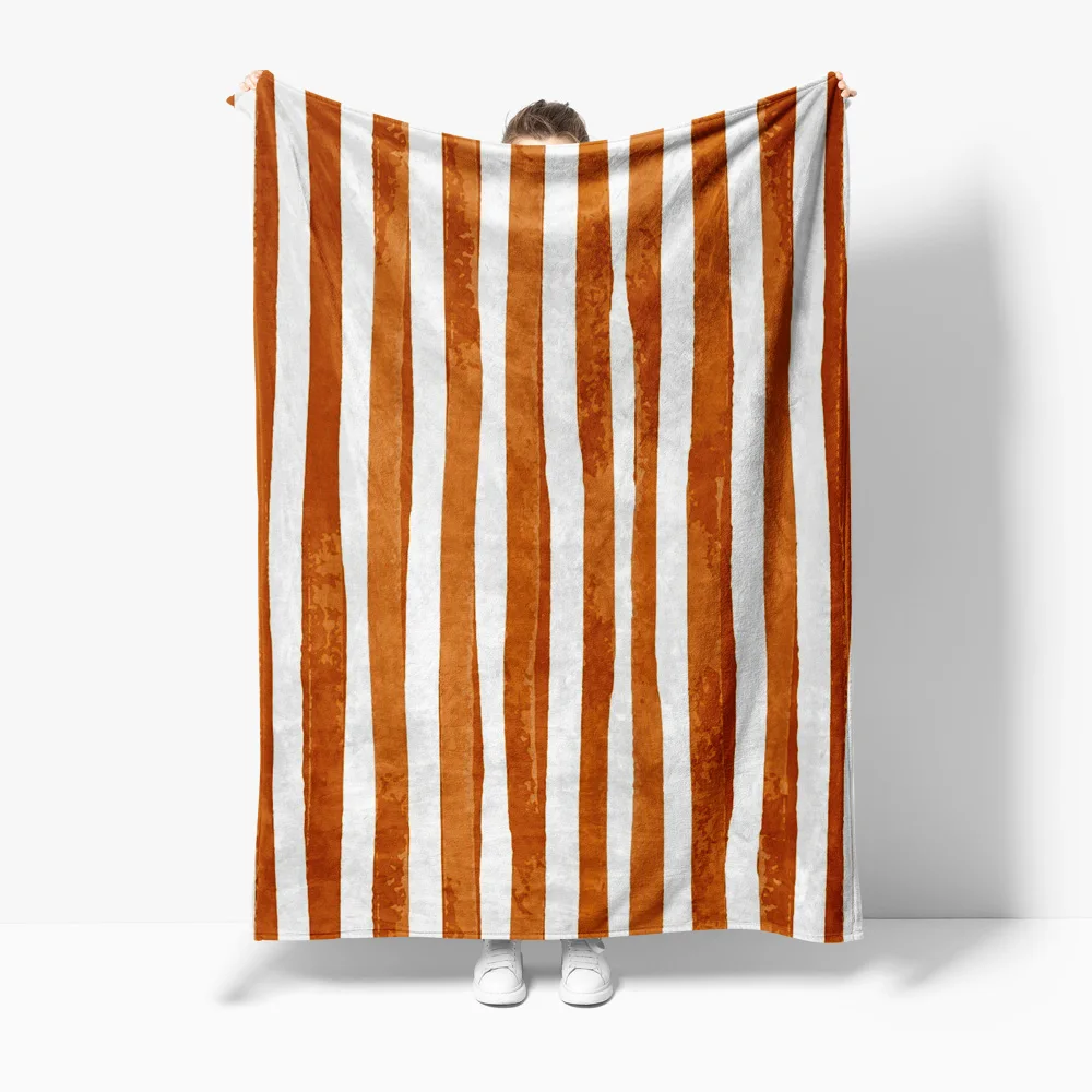 

Striped Velvet Blanket Textured Sofa Bed Throw for Living Room Bedroom Decor Warm Cozy Gift