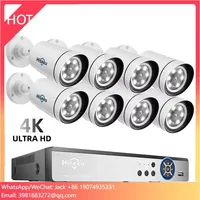 Hiseeu IP Street Poe Video Surveillance Kithome CCTV Security Camera System Two Way Audio Color Night Vision Outdoor 4K 8CH 8MP