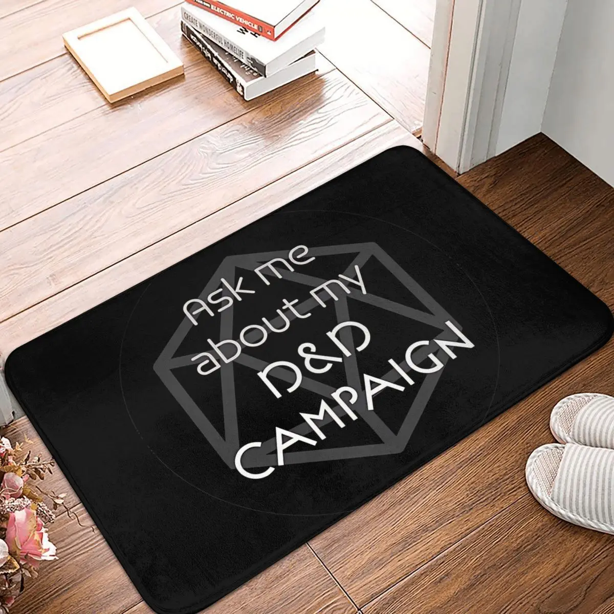 DM Ask Me Circle DND Game D20 D&D Non-slip Doormat Carpet Bath Kitchen Mat Welcome Indoor Decor