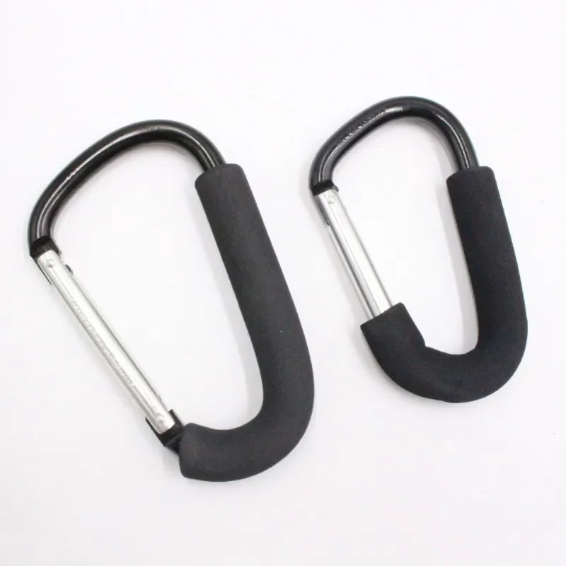 Baby stroller hook supermarket shopping hook large carabiner aluminum alloy large hook black size