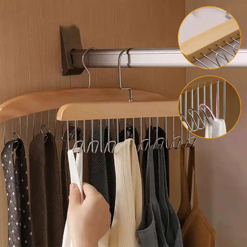 

2pcs Anti Slip Multi Hook Coat Rack Clothes Rack 8 Hooks Anti-Rust For Skirt Trousers Jean Belts Ties Scarves Home Dorms Hangers