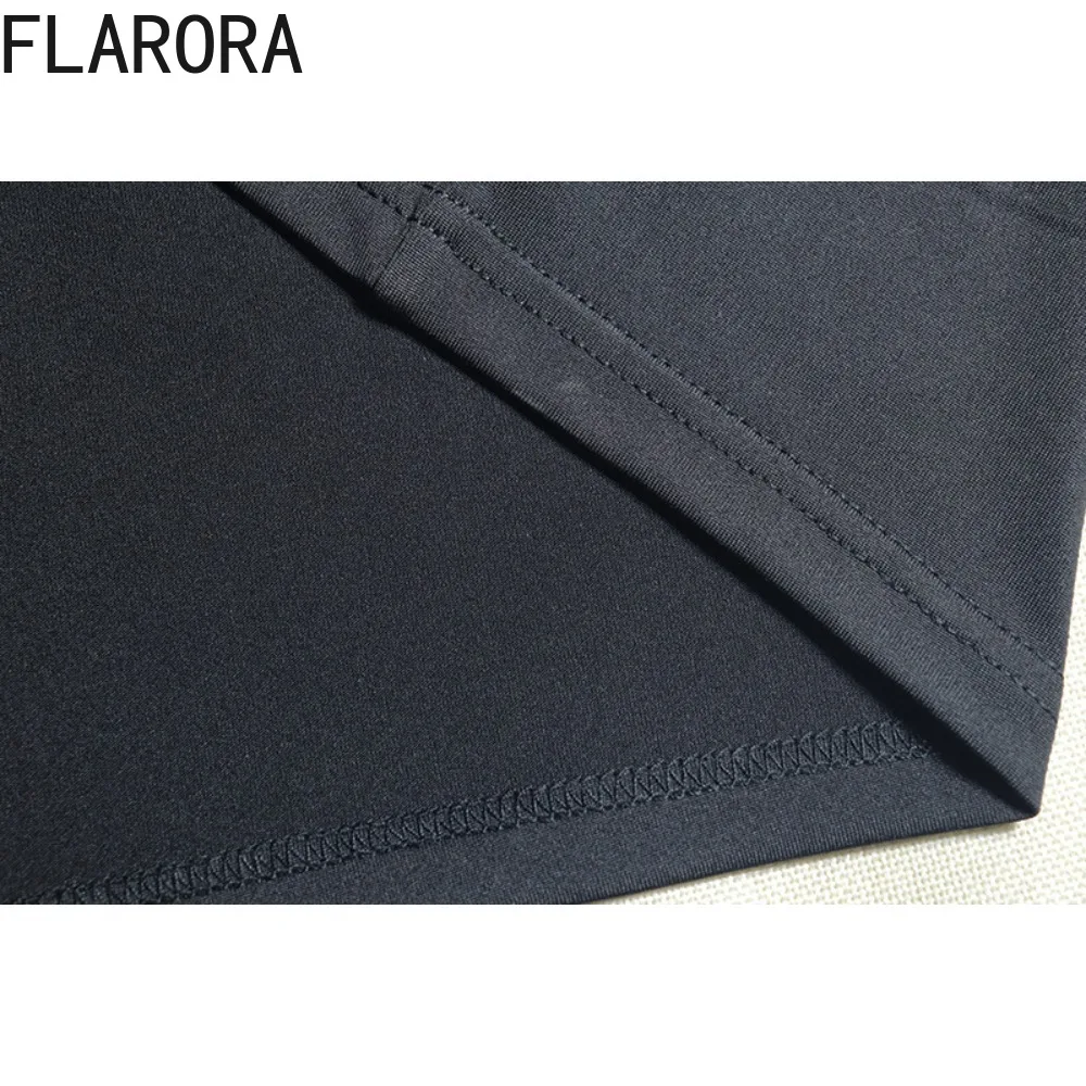 FLARORA Elegante abito patchwork bianco nero Donna Cinghie senza maniche Scava fuori Abito lungo senza schienale Abiti aderenti da festa
