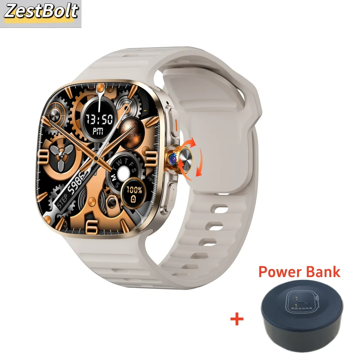 M99 Smartwatch 5G met 2,4 inch Amoled-scherm 900 W roterende camera WIFI GPS-positie Kompas NFC Bluetooth Smart Watch Heren Dames