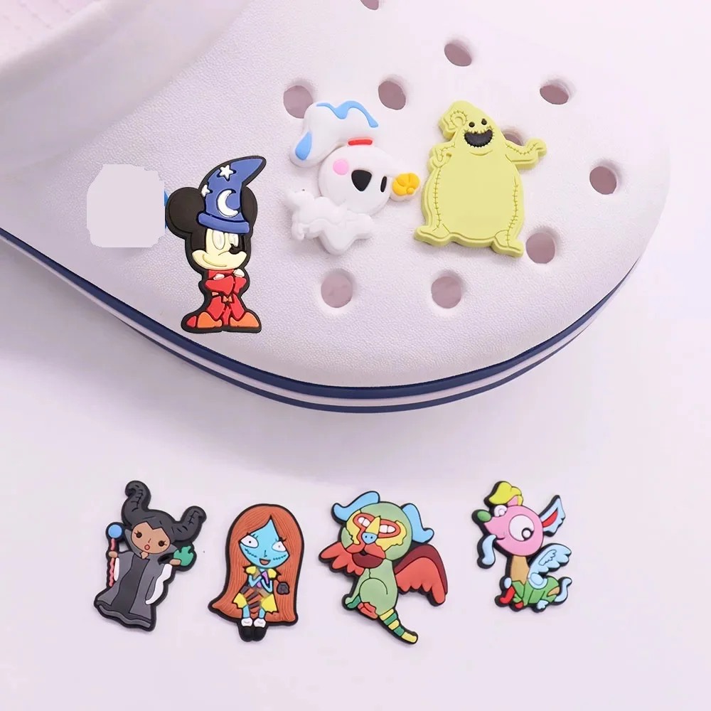 

Wholesale 50pcs Shoe Charms Mickey Stitch Witch Ghost Monster Accessories PVC Kids Shoe Buckle Fit Wristbands Birthday Present