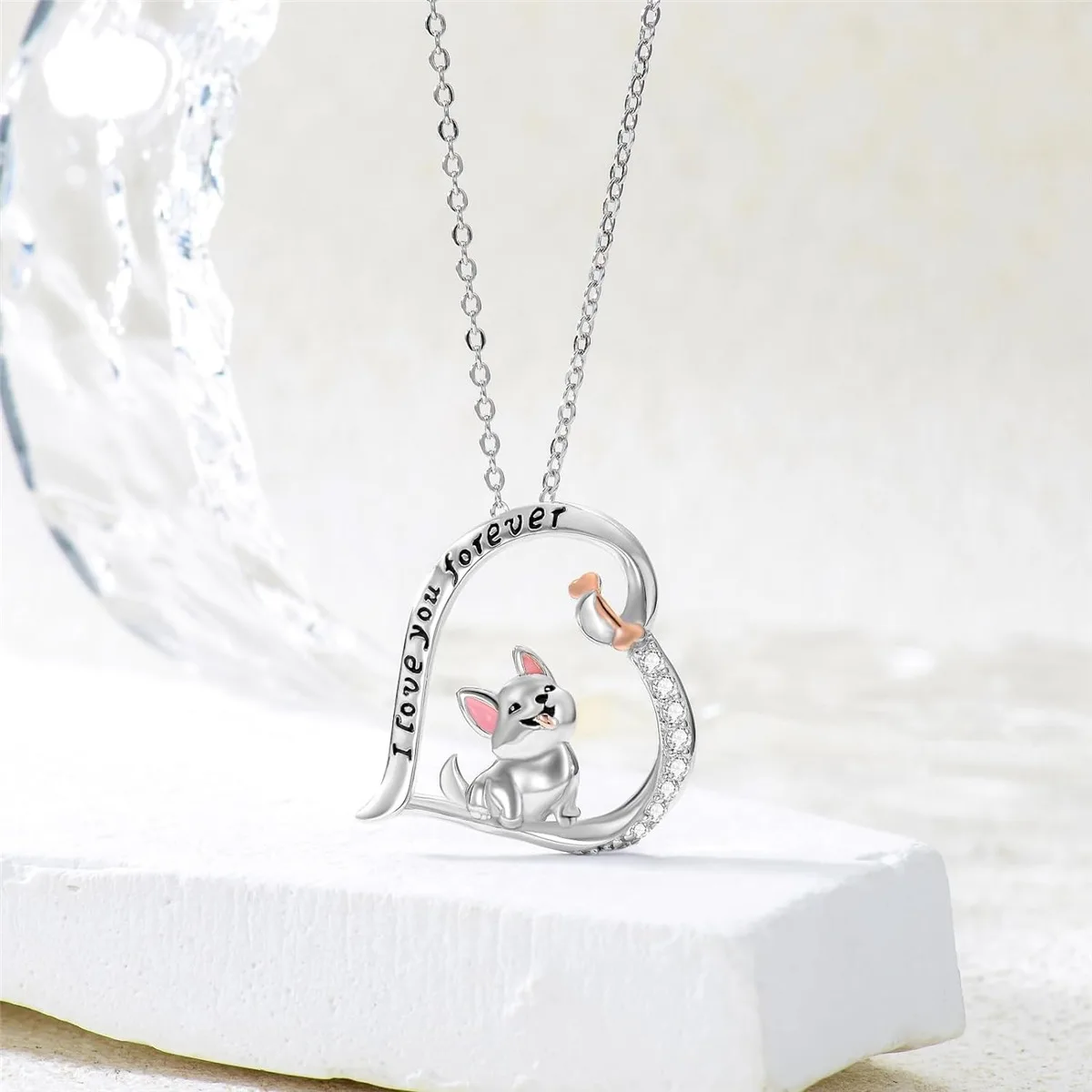 قلادة دلاية على شكل قلب كلب كورجي للنساء ، مجوهرات حيوانات رائعة ، إكسسوارات جرو لطيفة ، هدية عيد ميلاد #2