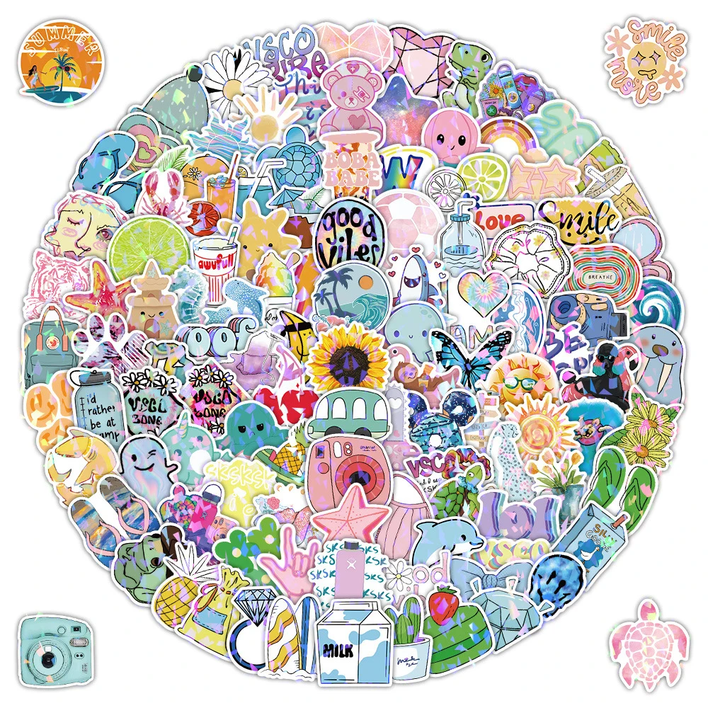 10/30/50/100/200 szt. Urocze naklejki w stylu INS VSCO, świeże, estetyczne naklejki z kreskówkami, naklejki na bagaż, laptop, telefon, naklejki kawaii dla dziewczyn