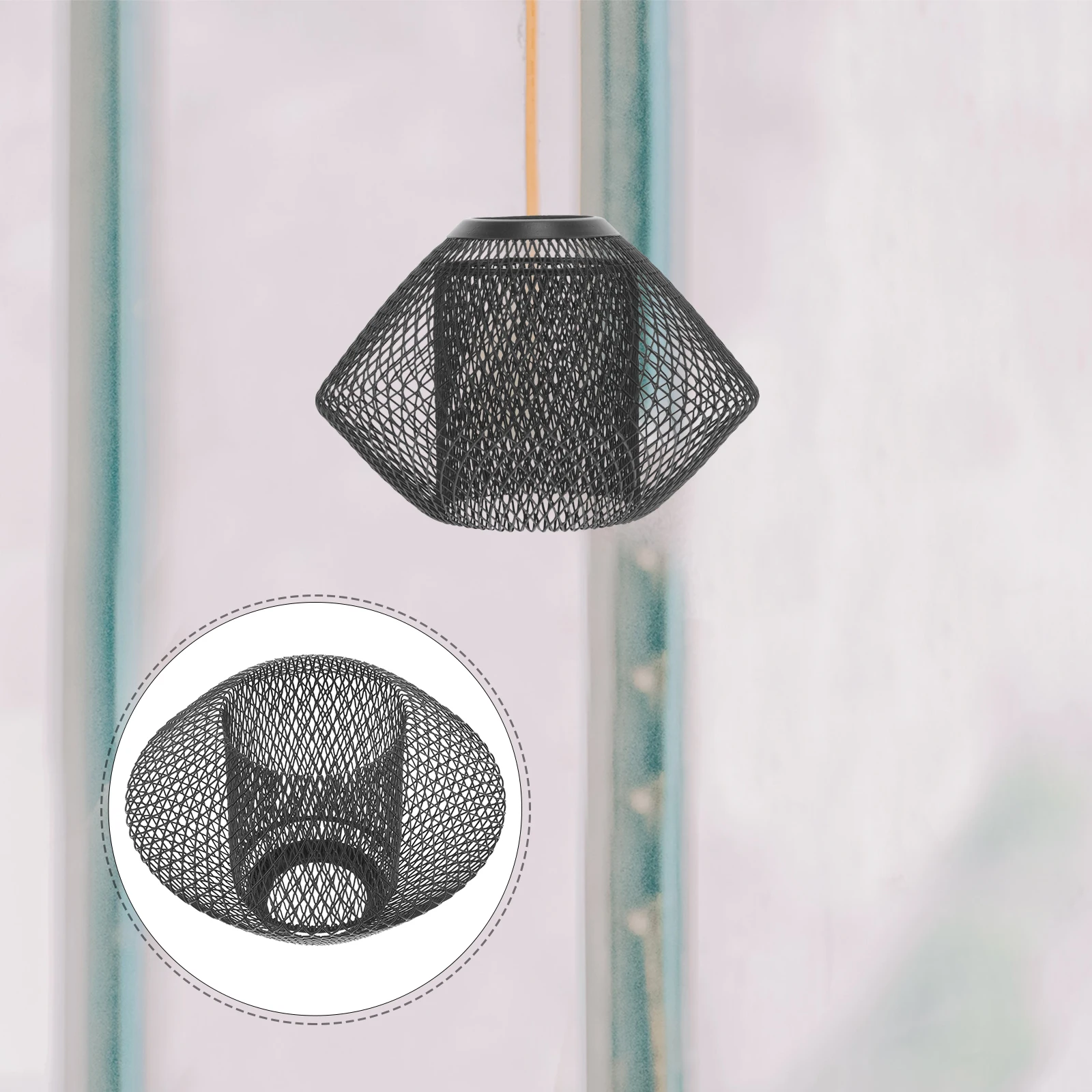 

Exquisite Metal Lampshade Light Covers Decorative Chandelier Ceiling Shade Black Hollow Design Wear Resistant Simple