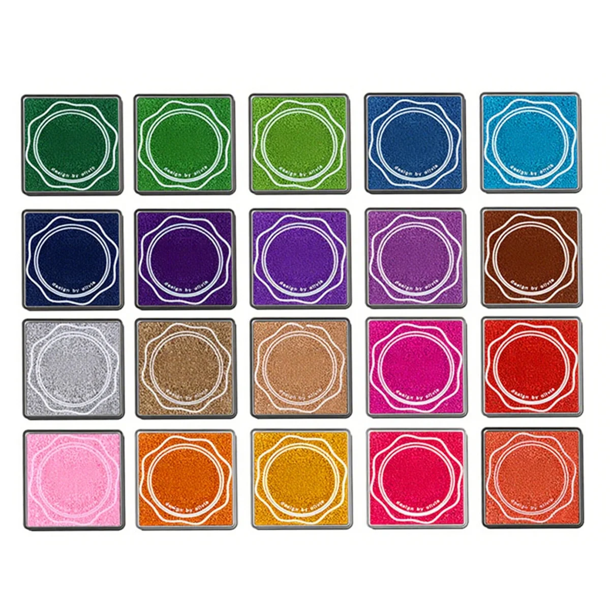 20 قطعة منصات الحبر الملونة سعة كبيرة التجفيف السريع Diy بها بنفسك الحرفية ختم الوسادة مجموعة لسكرابوكينغ ورق نسيج المشاريع الخشبية #1