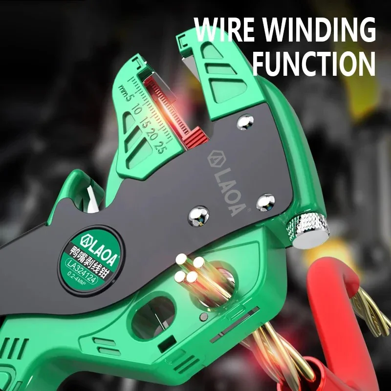 LAOA 4 in 1 Wire Stripper Multifunctional Duckbill Wire Stripping Tools Cable Cutting Nippers Adjustable Electrician Pliers